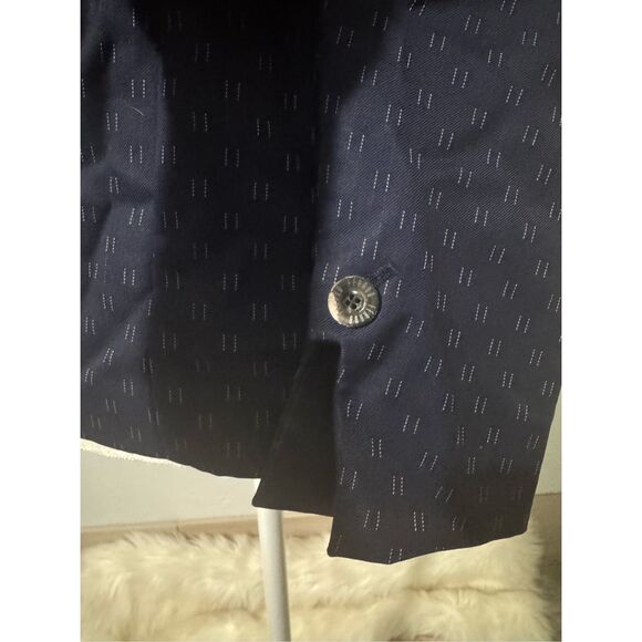 Louis Feraud blue navy wool & cashmere blend button front blazer 6 - Picture 3 of 7